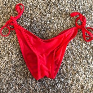 Red scrunch butt bikini bottoms